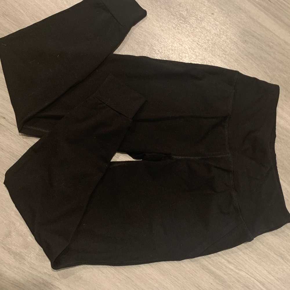 Black high waisted cotton joggers